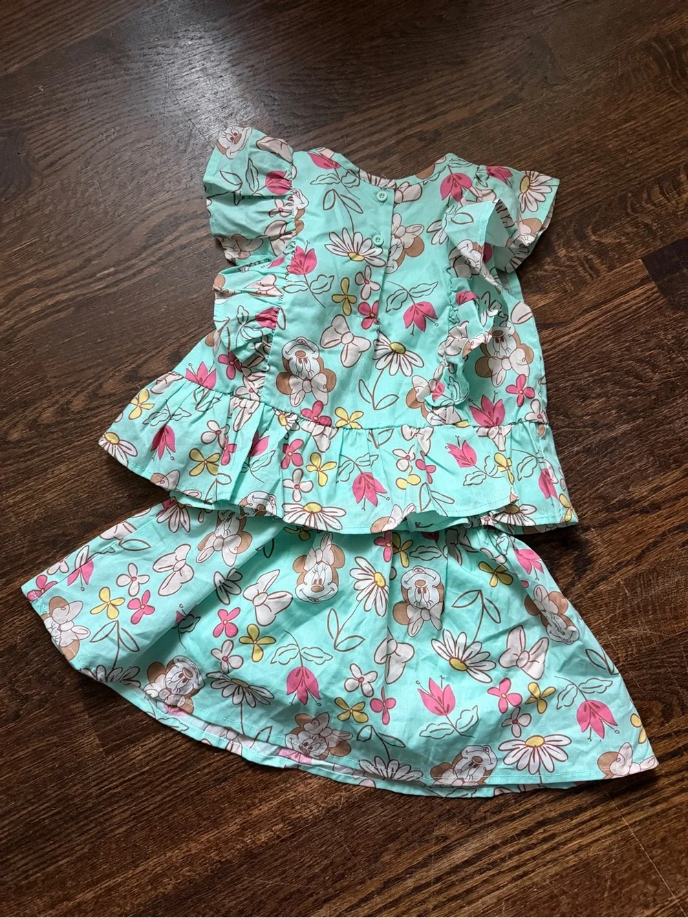 Disney Minnie Mouse Toddler Girls Floral Ruffle Top & Skort Set - 2T